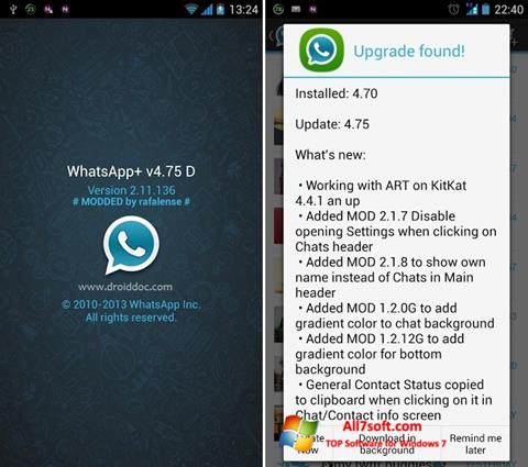 Στιγμιότυπο οθόνης WhatsApp Plus Windows 7