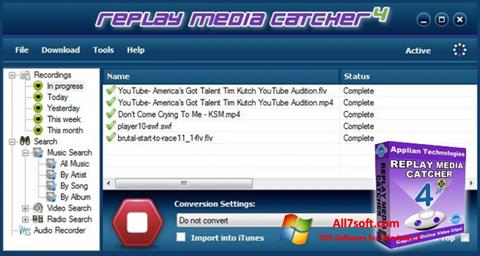 Στιγμιότυπο οθόνης Replay Media Catcher Windows 7