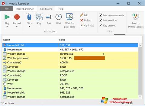 Στιγμιότυπο οθόνης Mouse Recorder Windows 7