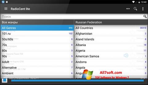 Στιγμιότυπο οθόνης Radiocent Windows 7