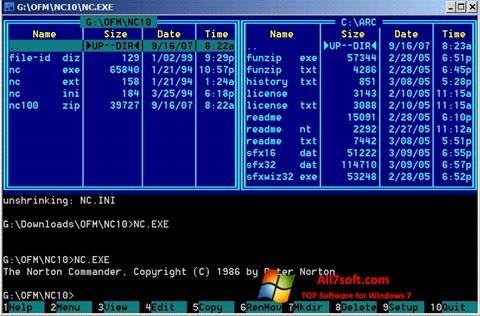 Στιγμιότυπο οθόνης Norton Commander Windows 7