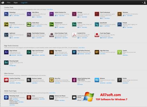 Στιγμιότυπο οθόνης Adobe Creative Cloud Windows 7
