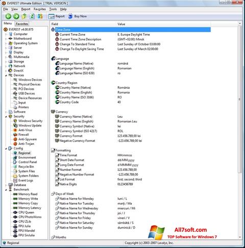 Στιγμιότυπο οθόνης EVEREST Ultimate Edition Windows 7