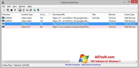 Στιγμιότυπο οθόνης VideoCacheView Windows 7