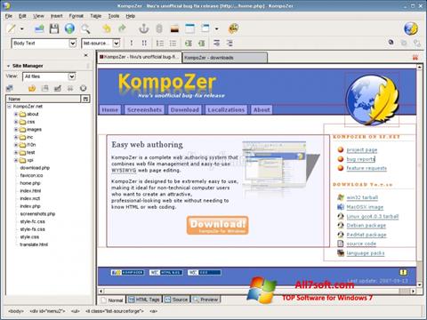 Στιγμιότυπο οθόνης KompoZer Windows 7