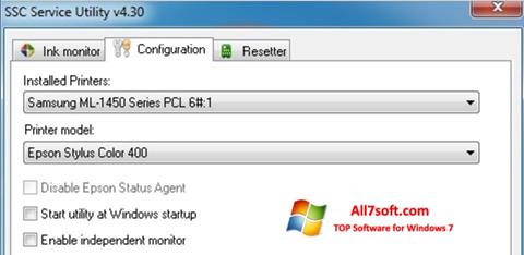 Στιγμιότυπο οθόνης SSC Service Utility Windows 7