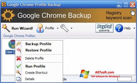 Στιγμιότυπο οθόνης Google Chrome Backup Windows 7