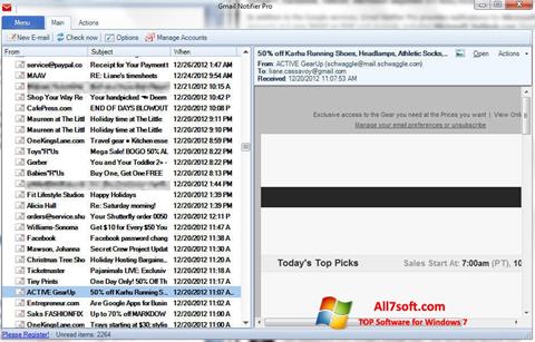 Στιγμιότυπο οθόνης Gmail Notifier Windows 7