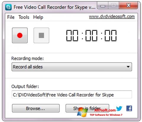 Στιγμιότυπο οθόνης Free Video Call Recorder for Skype Windows 7