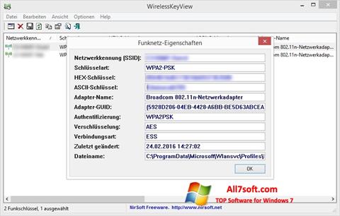 Στιγμιότυπο οθόνης WirelessKeyView Windows 7
