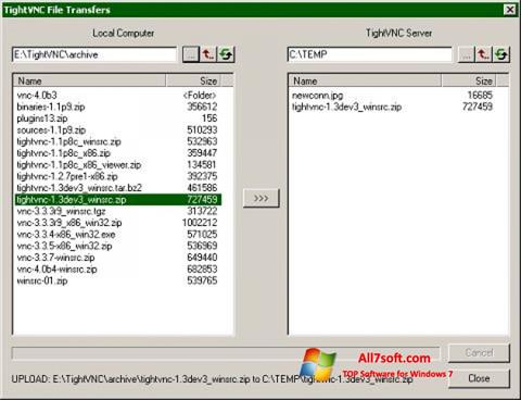 Στιγμιότυπο οθόνης TightVNC Windows 7
