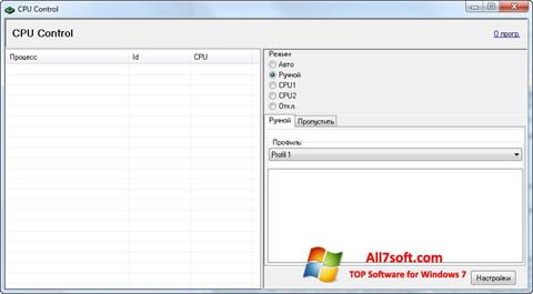 Στιγμιότυπο οθόνης CPU-Control Windows 7