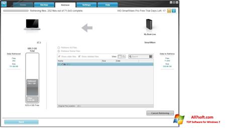 Στιγμιότυπο οθόνης WD SmartWare Windows 7