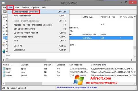 Στιγμιότυπο οθόνης Unassociate File Types Windows 7