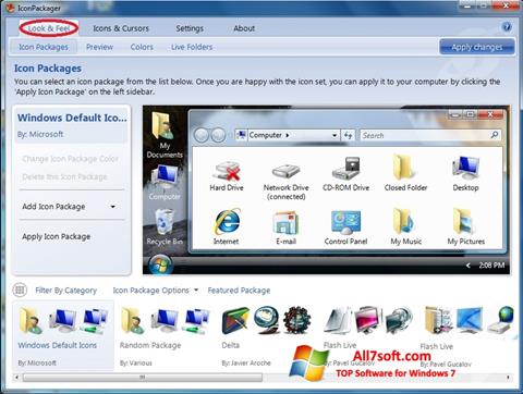 Στιγμιότυπο οθόνης IconPackager Windows 7