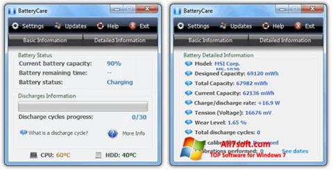 Στιγμιότυπο οθόνης BatteryCare Windows 7