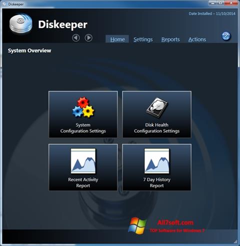 Στιγμιότυπο οθόνης Diskeeper Windows 7