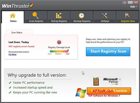 Στιγμιότυπο οθόνης WinThruster Windows 7