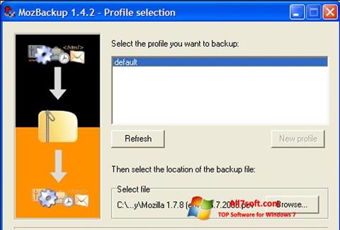 Στιγμιότυπο οθόνης MozBackup Windows 7