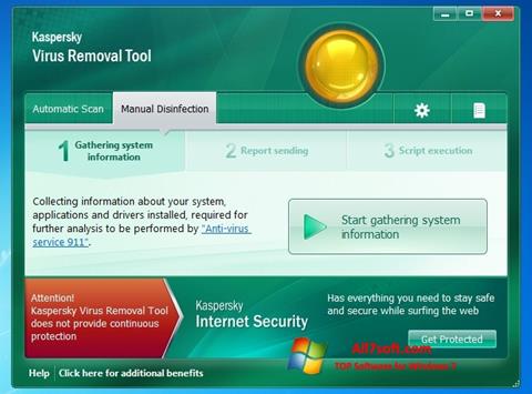 Στιγμιότυπο οθόνης Kaspersky Virus Removal Tool Windows 7