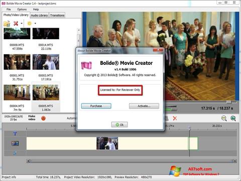 Στιγμιότυπο οθόνης Bolide Movie Creator Windows 7