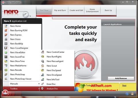 Στιγμιότυπο οθόνης Nero StartSmart Windows 7