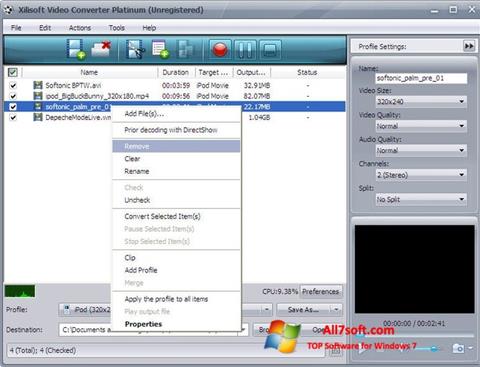 Στιγμιότυπο οθόνης Xilisoft Video Converter Windows 7