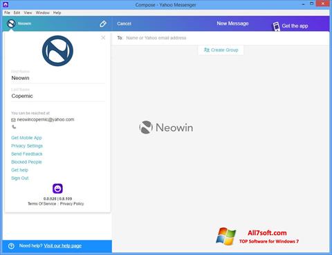 Στιγμιότυπο οθόνης Yahoo! Messenger Windows 7