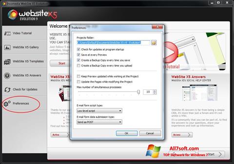 Στιγμιότυπο οθόνης WebSite X5 Windows 7