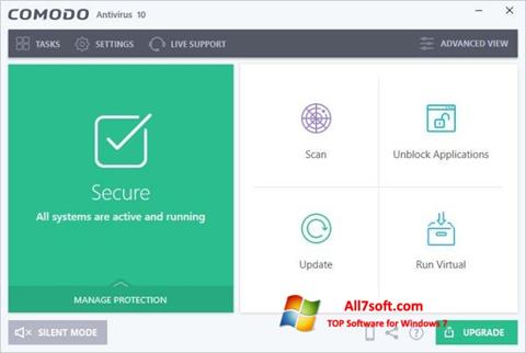 Στιγμιότυπο οθόνης Comodo Antivirus Windows 7